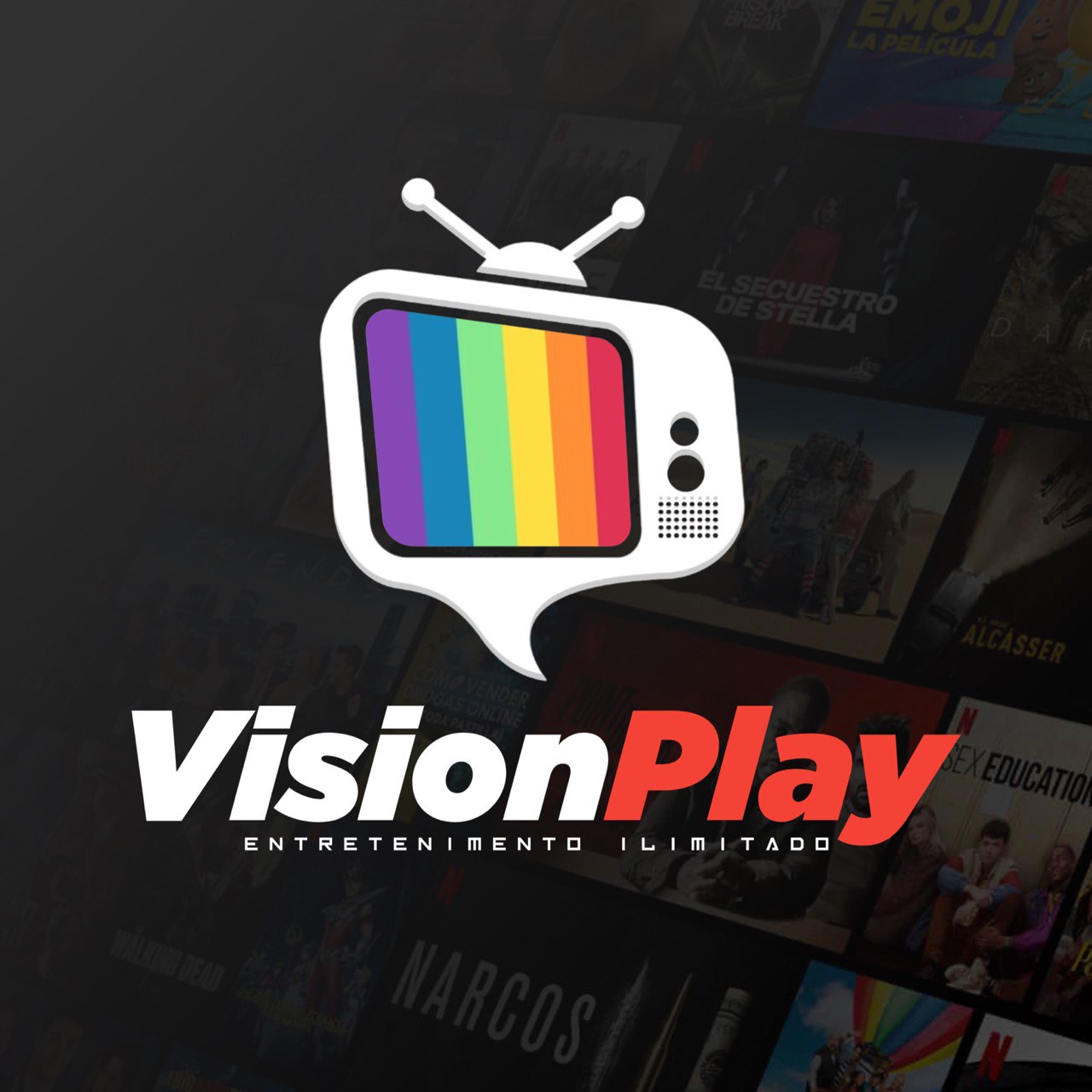 Logo da Vision Player, provedor do melhor servidor de IPTV do Brasil